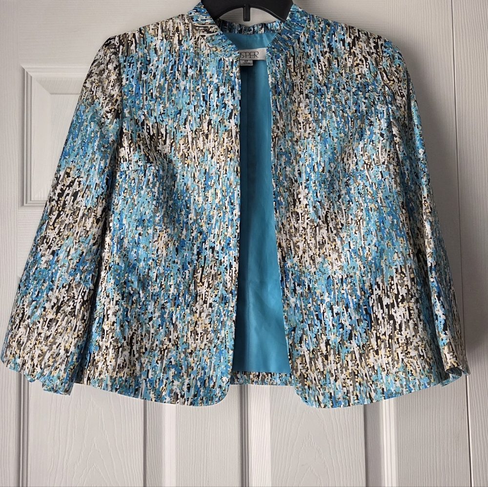 NWOT Kasper Patterned Women's Blazer Size 4P - Picture 2 of 12